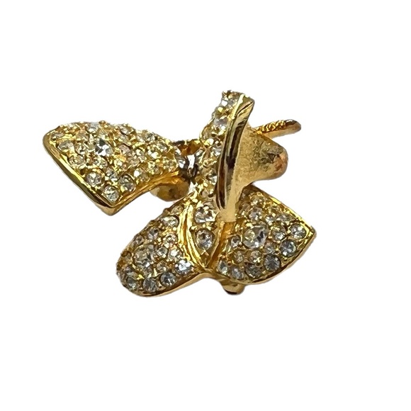 VINTAGE JOAN RIVERS PAVE CRYSTAL TREMBLER BUTTERFLY BROOCH W ARTICULATED WINGS - Picture 12 of 16
